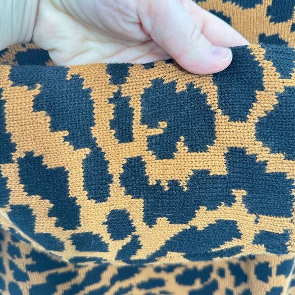 Lane Bryant Leopard Print One Shoulder Sweater 18/20 Brown & Black Knit Womens - Picture 4 of 6